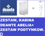 ZESTAW ŁAZIENKOWY,KABINA ABELIA WALK-IN, SZKŁO TRANSPARENTNE Z POWŁOKĄ, PROFIL CHROM, 120 CM + ZESTAW PODTYNKOWY  KWADRATOWY DEANTE MULTI SYSTEM NAC090T