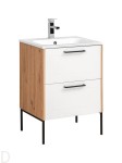 SZAFKA Z UMYWALKĄ 60CM MADERA STOJĄCA STALOWE NOGI (1)