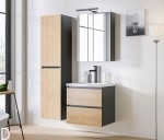 ZESTAW MEBLI ŁAZIENKOWYCH MONAKO GREY OAK 60 CM