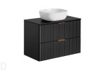 SZAFKA ŁAZIENKOWA 80 CM ADEL BLACK BLAT UMYWALKA
