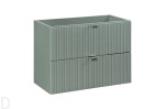 Szafka łazienkowa wisząca pod umywalkę 80 cm zielona , szuflady Line Green