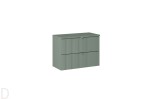 Szafka łazienkowa wisząca z blatem łazienkowym 80 cm zielona , szuflady Line Green