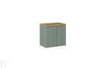 Szafka łazienkowa wisząca z blatem łazienkowym 60 cm zielona , drzwi Line Green