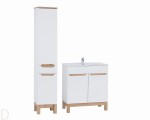 Zestaw mebli łazienkowych Bali 80 cm biały, szafka z umywalką+słupek+syfon