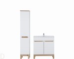 Zestaw mebli łazienkowych Bali 80 cm biały, szafka z umywalką+słupek+syfon
