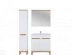 Zestaw mebli łazienkowych Bali 80 cm biały, szafka z umywalką+słupek+lustro