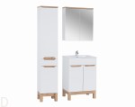 Zestaw mebli łazienkowych Bali 80 cm biały, szafka z umywalką+słupek+lustro