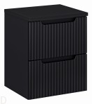 Szafka łazienkowa wisząca z blatem łazienkowym 50 cm czarna ,szuflady Nova black
