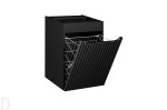 Szafka łazienkowa wisząca 40cm czarna po blat łazienkowy z koszem na pranie Nova black