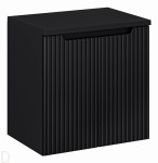 Szafka łazienkowa wisząca z blatem łazienkowym 60 cm czarna ,drzwi, pochwyt Nova black
