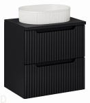 Szafka łazienkowa wisząca z blatem łazienkowym 60 cm czarna z umywalką Nova black