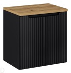 Szafka łazienkowa wisząca z blatem łazienkowym 60 cm czarna ,drzwi, pochwyt Nova black