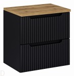 Szafka łazienkowa wisząca z blatem łazienkowym 60 cm czarna ,szuflady Nova black