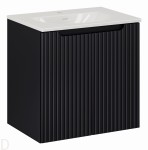 Szafka łazienkowa wisząca 60 cm czarna z umywalką, wygodny pochwyt Nova black