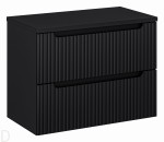 Szafka łazienkowa wisząca z blatem łazienkowym 80 cm czarna ,szuflady Nova black