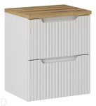 Szafka łazienkowa wisząca z blatem łazienkowym 50 cm biała ,szuflady, nova white