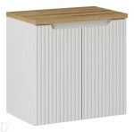Szafka łazienkowa wisząca z blatem łazienkowym 60 cm biała ,drzwi, pochwyt, nova white