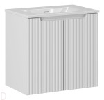 Szafka łazienkowa biała wisząca 60 cm i umywalką biała, nova white
