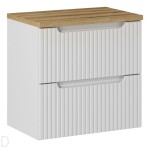 Szafka łazienkowa wisząca z blatem łazienkowym 60 cm biała ,szuflady, nova white