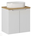 Szafka łazienkowa wisząca z blatem łazienkowym 60 cm i umywalką biała, nova white