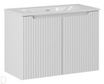Szafka łazienkowa biała wisząca 80 cm i umywalką biała, nova white