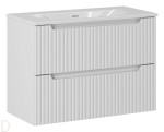 Szafka łazienkowa biała wisząca 80 cm i umywalką biała, nova white