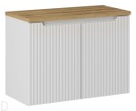 Szafka łazienkowa wisząca z blatem łazienkowym 80 cm biała ,drzwi, pochwyt, nova white