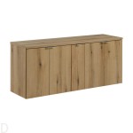 Szafka łazienkowa wisząca oak z blatem łazienkowym oak 140 cm ,drzwi Nova oak