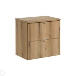 Szafka łazienkowa wisząca oak z blatem łazienkowym oak 60 cm Nova oak