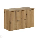 Szafka łazienkowa wisząca oak z blatem łazienkowym dąb oak 90 cm,szuflady Nova oak