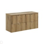 Szafka łazienkowa wisząca oak z blatem łazienkowym oak 120 cm Nova oak