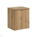 Szafka łazienkowa wisząca oak z blatem łazienkowym oak 50 cm ,drzwi Nova oak
