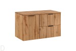 Szafka łazienkowa wisząca 100 cm oak z koszem na pranie, uchwyty do wyboru