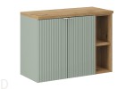 Szafka łazienkowa wisząca z blatem pod umywalkę 60 cm zielona , drzwi