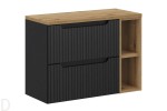 Szafka łazienkowa wisząca z blatem łazienkowym 80 cm czarna ,szuflady