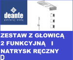 ZESTAW PODTYNKOWY DEANTE KWADRATOWY TERMOSTATYCZNY Z GŁOWICĄ 2 FUNKCYJNA MULTIBOX I NATRYSKIEM RĘCZNYM  