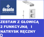 ZESTAW PODTYNKOWY DEANTE KWADRATOWY TERMOSTATYCZNY Z GŁOWICĄ 2 FUNKCYJNA MULTIBOX I NATRYSKIEM RĘCZNYM 