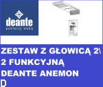 ZESTAW PODTYNKOWY DEANTE KWADRATOWY  Z GŁOWICĄ 2 FUNKCYJNA MULTIBOX 