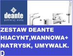 KOMPLET BATERII ŁAZIENKOWYCH DEANTE HIACYNT, BATERIA UMYWALKOWA BQH021M+ WANNOWA HIACYNT BQH010M+ NATRYSK