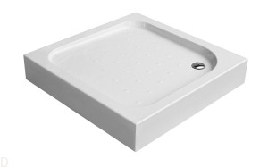 BRODZIK CORNER KWADRATOWY, AKRYLOWY, 5 CM GŁĘBOKOŚCI, KOMPAKT, 90 CM