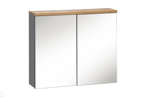 SZAFKA ŁAZIENKOWA Z LUSTREM BALI 80 CM SZARY
