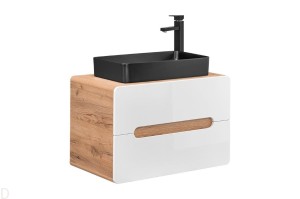 SZAFKA Z UMYWALKĄ CZARNĄ NASTAWNĄ ARUBA 80CM