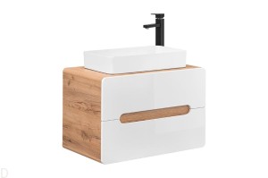 SZAFKA Z UMYWALKĄ BIAŁĄ NASTAWNĄ ARUBA 80CM