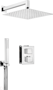 KOMPLET Z BOXEM PODTYNKOWYM TERMOSTATYCZNYM KWADRATOWY 