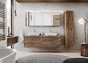 ZESTAW MEBLI ŁAZIENKOWYCH SANTA FE OAK 160 CM