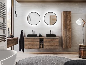 ZESTAW MEBLI ŁAZIENKOWYCH SANTA FE OAK 140 CM
