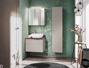ZESTAW MEBLI ŁAZIENKOWYCH SANTA FE TAUPE 60 CM