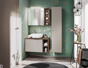 ZESTAW MEBLI ŁAZIENKOWYCH SANTA FE TAUPE 80 CM