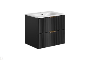 SZAFKA ŁAZIENKOWA Z UMYWALKĄ 60 CM ADEL BLACK