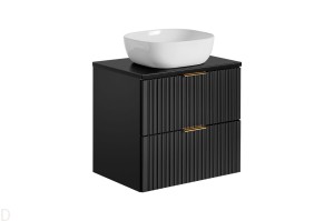 SZAFKA ŁAZIENKOWA 60 CM ADEL BLACK UMYWALKA BLAT